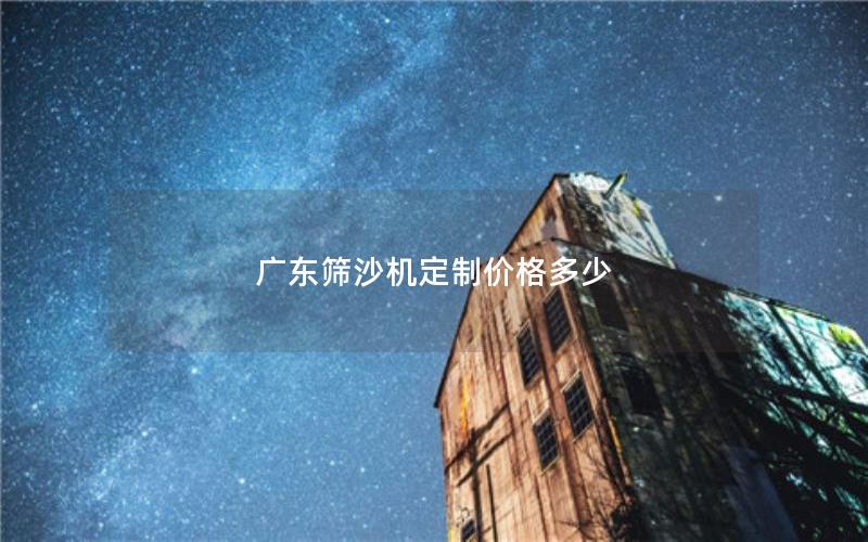 广东筛沙机定制价格多少